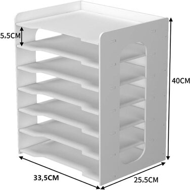 Лоток для документів PUNCIA A4 лоток для листів 7 відділень ПВХ настільний органайзер для файлів лоток для паперу система зберігання файлів тримач для документів для офісу, навчання, школи, офісу 7-рівневий