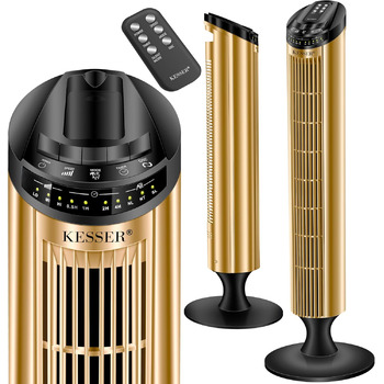 Баштовий вентилятор з пультом дистанційного керування Кут коливання 90 3 швидкості 90 см функція таймера турбо-функція колонний ве