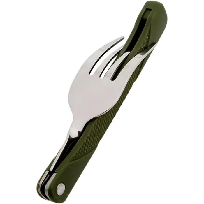 Універсальний набір ножів та виделок з 3 предметів з акриловою ручкою, багаторазовий складний посуд з нержавіючої сталі з ложкою, рюкзак, посуд для дому, активного відпочинку, кемпінгу