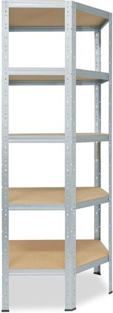 Кутова полиця Посилена оцинкована/металева полиця Настільна полиця 5 полиць кожна, вантажопідйомність 175 кг/Кутова полиця Посилена полиця Кутова полиця, 180x60x30