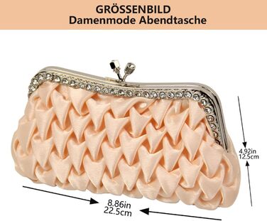 Клатч жіночий вечірній, сумка-плаття для нареченої на весілля, сумка через плече, елегантний модний гаманець, зі знімним ланцюжком (Абрикосовий)