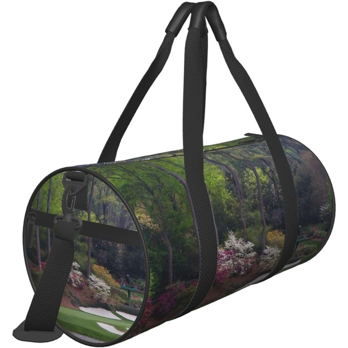 Дорожня сумка з чорно-золотим дизайном, кругла форма, великий об'єм, легка та міцна. Ідеальний подарунок для подорожей, походів, ділових поїздок та занять гольфом, універсальний розмір.