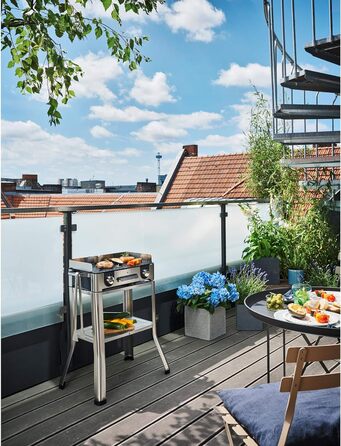 Гриль, електрогриль, 50x28 см, електрогриль Настільний гриль з лобовим склом і піддоном для крапель, сертифікований на відкритому повітрі для барбекю, 2 окремо регульовані поверхні гриля, 2400 Вт, нержавіюча сталь матова