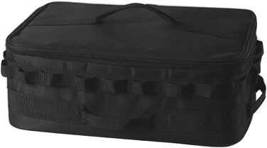 Сумка для кемпінгового посуду, портативна, водонепроникна, для плити, сумка на бак, для активного відпочинку, для пікніка, для посуду, органайзер для кемпінгового посуду, сумка-органайзер, чорна