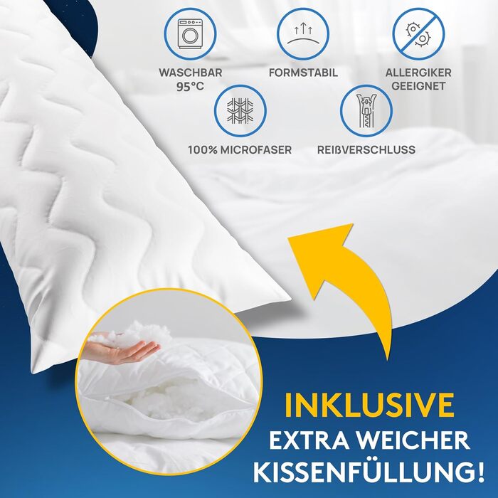 Комплект подушок для сну на боці 40x145 см, 2 шт. - Подушка для годування - Подушка для сну на боці 40x145 см для вагітних жінок та немовлят 40 x 145 см, 2 шт.