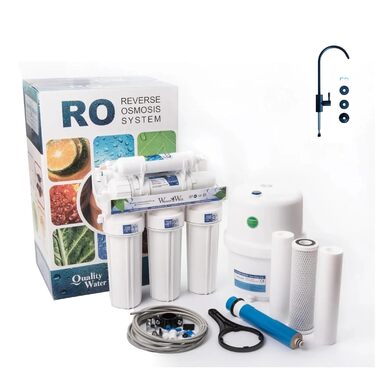 Фільтр для питної води система зворотного осмосу RO6 з чорним краном і мінералізацією
