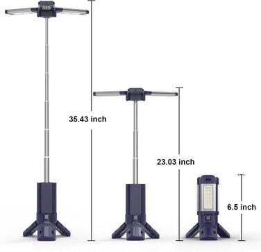 Телескопічний акумуляторний кемпінговий ліхтар ємністю 10000 мАг, 4000 лм, поворотні алюмінієві лопаті на 270, пульт дистанційного керування, водонепроникний IP45, тепле/біле/природне світло, кемпінговий ліхтар з регульованою колірною температурою