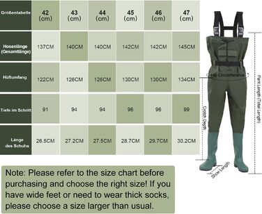 Вейдерси, водонепроникні рибальські вейдерси з нейлону 70D, композитні ПВХ, рибальські штани з нековзними гумовими чобітьми, вейдерси для ставка, вейдерси для захисту від повені, для будівельних майданчиків, риболовлі, ферм, садів, розмір 45 з гачками