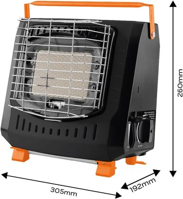 Газовий обігрівач NEO TOOLS 90-133, 2,2 кВт - Портативний газовий обігрівач з п'єзоелектричним запалюванням, захистом від перекидання та ручкою для перенесення, ідеально підходить для кемпінгу, риболовлі та активного відпочинку на свіжому повітрі