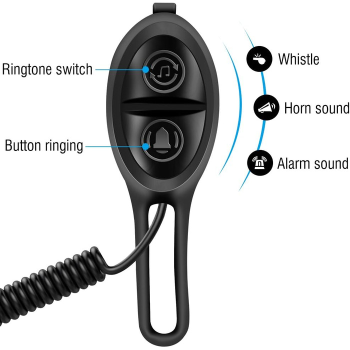 Велосипедний дзвінок USB, акумуляторний електрични 120 дБ чорний