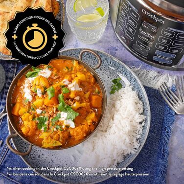 Мультиварка Crockpot Turbo Express Варіанти підготовки 14-в-1 Мультиварки, пароочисники, скороварки та інше 5,6 л (більше 6 осіб) CSC062 шт. 14 en 1 opciones de coccin
