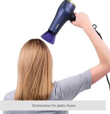 Фен BaByliss Midnight Luxe Потужний (2300 Вт), Іонізація Anti-Frizz, швидке сушіння, професійний та легкий, 3 температурні та 2 швидкісні режими, 5781PE EU