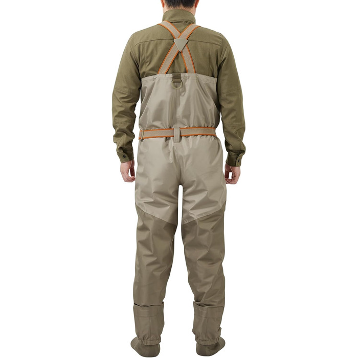 Чоловічі вейдерси Bassdash IMMERSE, світло-коричневі, водонепроникні, дихаючі, для нахлистової риболовлі, нагрудні вейдерси з панчохами, для полювання, легкі, світло-коричневі/коричневі, середнього розміру, довжина 8-9 футів