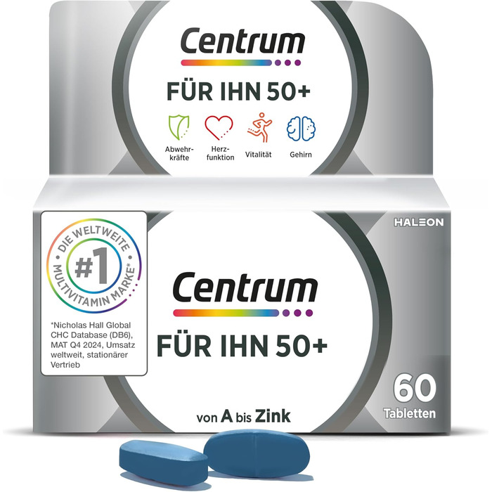 Таблетки Мультивітаміни Centrum For Him 50+, 60 шт.