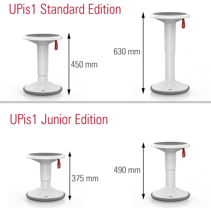 Ергономічний стілець з поворотним ефектом - регульований по висоті - стілець з неслизькою основою та захистом від перекидання - оф