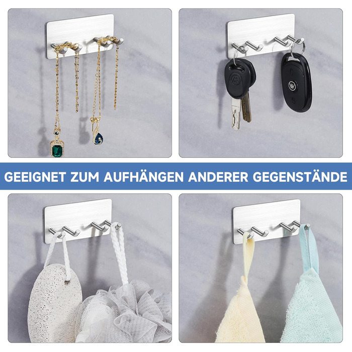 Тримач для зубної щітки YYBO Настінний тримач для зубної щітки Тримач для електричної зубної щітки Тримач головки щітки з нержавіючої сталі, Тримач для електричної зубної щітки без свердління, Багатофункціональний гачок для ванної кімнати