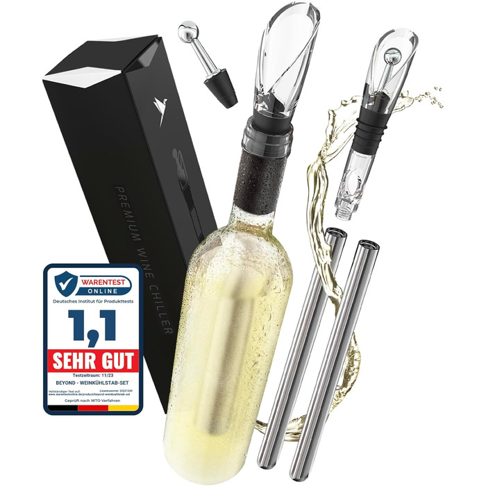 Стрижень для охолодження вина Beyond з нержавіючої сталі з наливником - ідеальний подарунок для винних аксесуарів для любителів ви