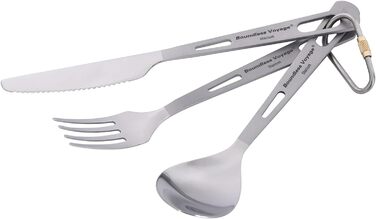 Набір столових приборів для кемпінгу Титановий відкритий польовий столовий прибор Кухонний посуд Виделка Ложка Ніж для свинини Пал