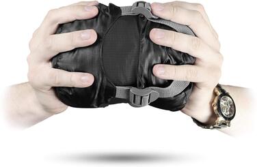 Ультралегкий спальний мішок normani Runty КОМПАКТНИЙ РОЗМІР Наповнювач з 3D мікрофібри Microtech, водонепроникний літній спальний мішок темно-чорний 210 см x 75 см x 60 см (лівий)