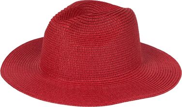Жіночий панамський капелюх-сонце styleBREAKER з паперової соломи Складаний капелюх-м&39ятник з широкими полями Літній капелюх-федора для пляжу та фестивалів, один розмір, червоний