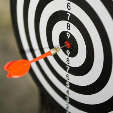 Мішень для дартсу, звичайна 38 см, двосторонній щит для дорослих та підлітків з 6 сталевими дротиками, круглий корпус для кріплення на стіну