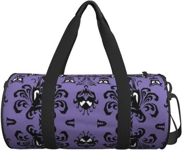 Спортивна сумка-дорожня Жахливий візерунок на фіолетовому тлі, унісекс, велика спортивна сумка, сумка для подорожей