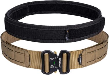 Тактичний ремінь з лазерним різанням 5 см, регульований бойовий ремінь із внутрішньою/зовнішньою системою ременів та застібкою на липучці, ремінь для страйкболу, тренувань на природі та тактичних тренувань M CB