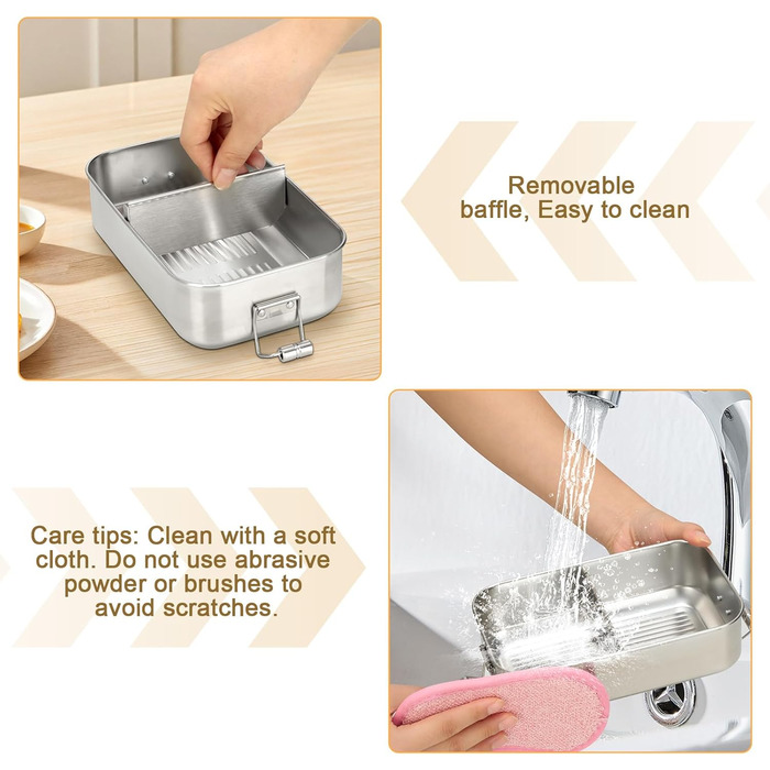 Ланчбокс Cozary з нержавіючої сталі, 1000 мл, для дорослих, з роздільниками, без BPA, герметичний бento-бокс з ущільнювачем для роботи, школи та пікніків