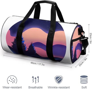 Універсальна дорожня сумка, фіолетовий градієнт, новорічний мотив, спортивна сумка для чоловіків та жінок, сумка-мішок, спортивна сумка