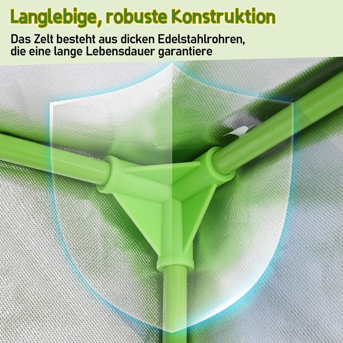 Гроубокс Growzelt 100x100x200 см, намет для вирощування з тканини Oxford 600D, світло- та водонепроникний шаф для рослин, вентильована теплиця для домашнього вирощування, індор-бокс 100*100*200 см