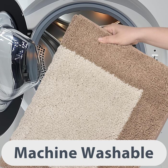 Килимок для ванної кімнати 50 x 76 см, нековзний килимок для ванни, килимок для ванни, що прається, килимок для душу, ванни та підлоги, бежевий 50 x 76 см