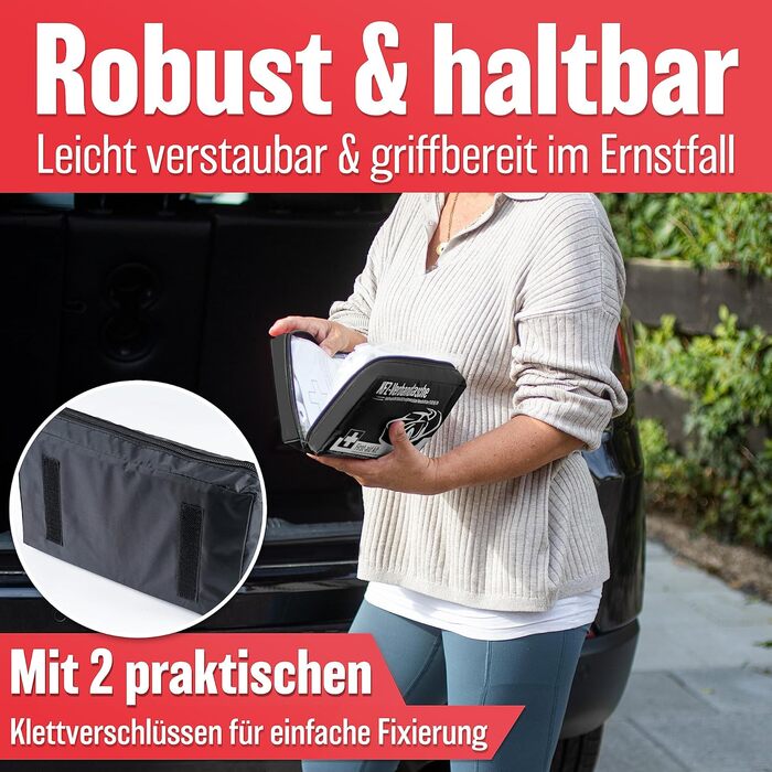 Автомобільна аптечка 2024 ЄВРОПЕЙСЬКА ДІЙСНА та протестована (відповідає StVO) - Автомобільна аптечка сертифікована за DIN 13164 -