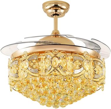 Безшумний вентилятор з лампою Кришталева люстра-вентилятор з підсвічуванням Сучасний стельовий вентилятор з підсвічуванням і світл