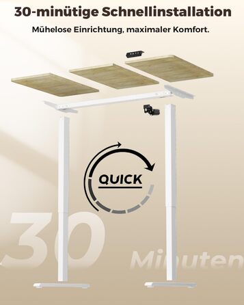 Стіл з регульованою висотою, 100 x 60 см, пам&39ять налаштувань висоти з 2 режимами, легке складання, для домашнього офісу, навчання та ігор, натуральне дерево