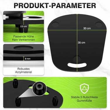 Розсувна дошка акрилова для Thermomix TM6 TM5, Переміщення без зусиль, Розсувна дошка Thermomix з ручкою для кухонного комбайна Thermomix Vorwerk TM5 TM6 Аксесуари Pad Board, глянцевий чорний