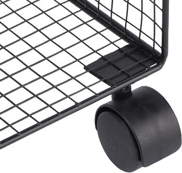 Мобільний візок для зберігання Aramox на 3 рівні з висувними шухлядами, міцний металевий кухонний візок на колесах для організації офісу, вітальні, гаража (чорний)