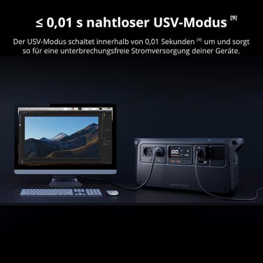 Портативна сонячна електростанція DJI Power 1000 V2 1024 Втгод, 2600 Вт, акумулятор LiFePO4, компактний розмір, швидка зарядка за 37 хвилин від 0 до 80, електрогенератор для кемпінгу/дому/фургонів на колесах