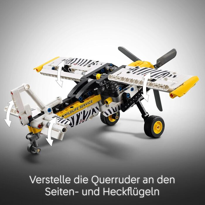 Пропелерний літак LEGO Technic, іграшка-літак для дітей, подарунок для хлопчиків і дівчаток віком 8, модель літака з обертовим пропелером і 4-циліндровим поршневим двигуном 42198