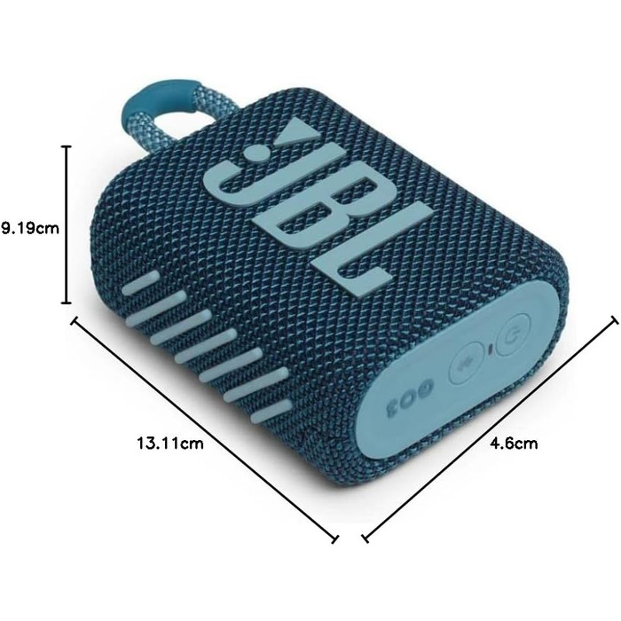 Портативна колонка з Bluetooth, вбудованим акумулятором, водонепроникна та пилонепроникна, синя JBLGO3BLUAM Blue, 3