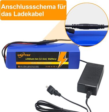 Акумулятор для електровелосипеда та електросамоката 36V/48V, акумулятор для електричного велосипеда 8AH/10AH/14AH/20AH з комплектом зарядного пристрою 2A для електричного велосипеда/самоката/мотора потужністю 0-1400 Вт 36V 10AH із зарядним пристроєм