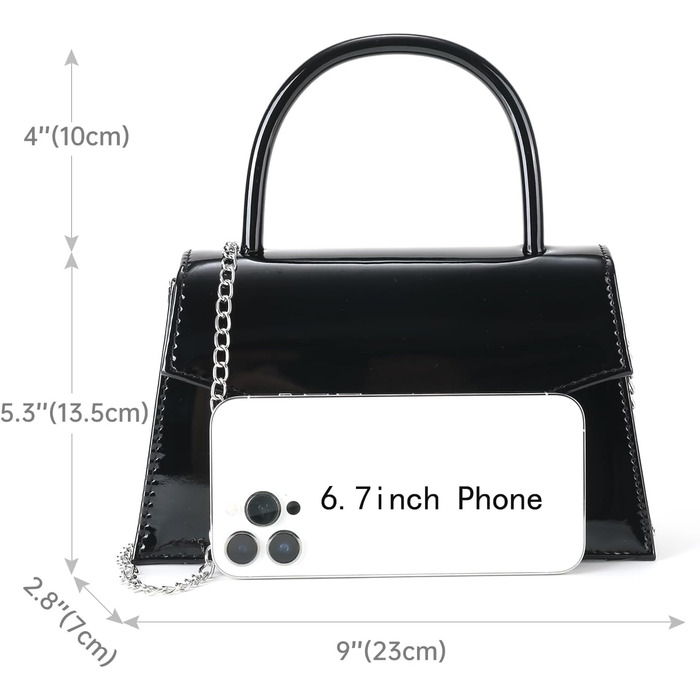 Жіноча вечірня сумка Milisente зі штучної лакованої шкіри для весілля, маленька сумочка-клатч з ланцюжком через плече, чорна