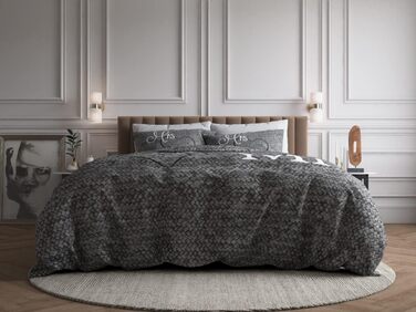 Комплект постільної білизни Sleeptime Partner Mr. and Mrs. 200 см x 200 см, 3 предмети, сірий - М&39які підодіяльники, що не потребують прасування, на блискавці - Сірий комплект постільної білизни зі 100 бавовни - 2 наволочки 80x80 см, 200 x 200 см 80 x 8