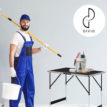 Багатофункціональні столи DIVID, комплект із 3 предметів, 100x60 см, стіл для обклеювання шпалерами, вантажопідйомність 30 кг на стіл, розкладний стіл, кемпінговий стіл, стіл для блошиного ринку, приставний столик, багатофункціональний стіл, регульована в
