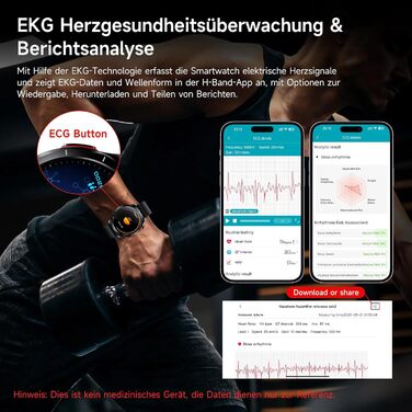 Новий смарт-годинник для чоловіків з ЕКГHRV/ІМТ/сечовою кислотою/Bitterbox, 1.43-дюймовий AMOLED годинник для здоров&39я з 24-годинним моніторингом артеріального тиску, серцевого ритму, температури тіла, SpO2, монітором сну, фітнес-годинник для Android iO