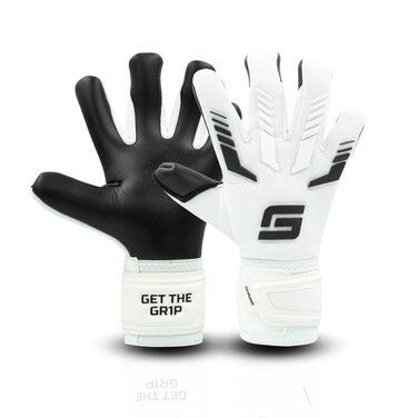 Воротарські рукавички для дітей, юніорські, білі 2.0 - Воротарські рукавички з великою ловною поверхнею - Футбольні воротарські рукавички з 3-міліметровим латексом Griptec для додаткового зчеплення - Розмір 4-6, білі 5