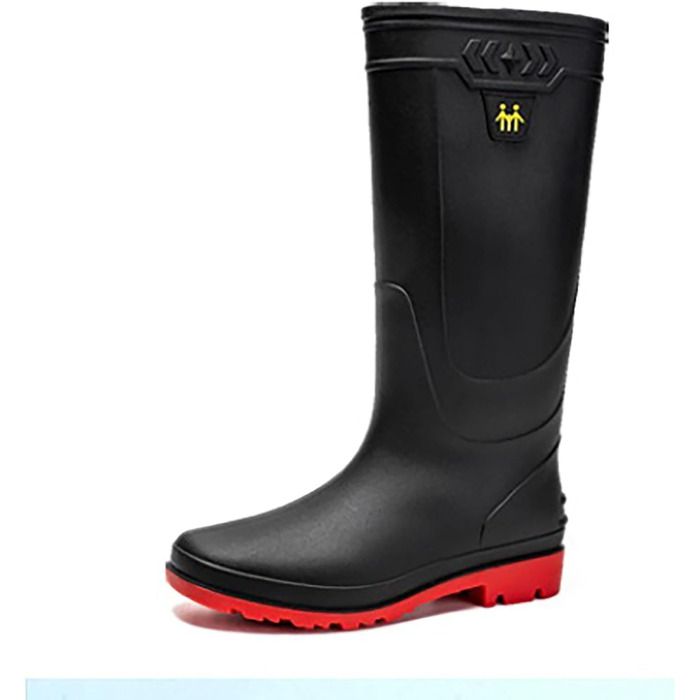 Великі гумові чоботи до колін для чоловіків, водонепроникні, з фіксацією щиколотки, нековзні рибальські чоботи, міцні гумові садові робочі чоботи з утепленням для безпеки на природі та полюванні, червоні, розмір 43 EU