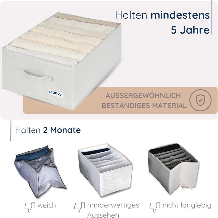 Організатор для штанів XXL - Міцна коробка для зберігання з великими відділеннями - Складана система організації гардеробу - Організатор для шафи