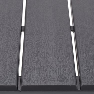 Садовий стіл Relaxdays, HBT 74 x 78 x 78 см, балконний стіл, імітація дерева, пластик, сталь, квадратний стіл для патіо, сірий