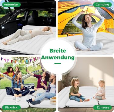 Автомобільний матрац COSTWAY, 190 x 130 см, надувний матрац для позашляховиків, двосторонній, надувний матрац з повітряним насосом та сумкою для перенесення, автомобільний матрац для багажника, кемпінгу, подорожей, активного відпочинку на природі (бежевий