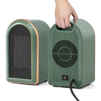 Маленький, енергозберігаючий, портативний вентилятор-обігрівач для ванної кімнати, міні-керамічний PTC-обігрівач, електричний/термометр/безполум&39яний/тихий/1200 Вт/800 Вт, захист від перегріву та перекидання, підключається до мережі